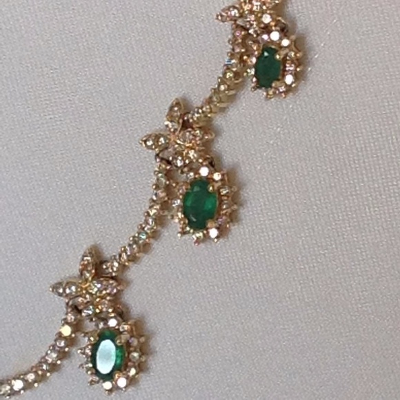 SOLD Layaway! Genuine Emerald/Diamond Necklace 14K - Picture 4 of 8